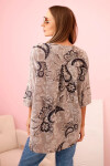 Dámska bavlnená blúzka s vyhrnutými rukávmi a paisley vzorom fango UNI