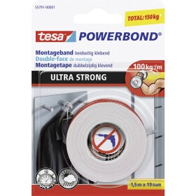 Tesa ULTRA STRONG 55791-00001-00 montážna páska tesa® POWERBOND biela (d x š) 1.5 m x 19 mm 1 ks; 55791-00001-00