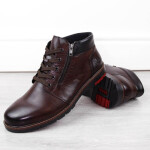 Pohodlné zateplené kožené čižmy Rieker M RKR625 brown 42