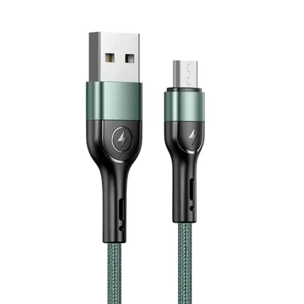 USAMS SJ450 U55 Dátový Kábel Braided microUSB 1m zelená (6958444912554)
