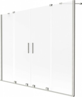 MEXEN/S - Velar Duo dvojkrídlová posuvná vaňová zástena 170 x 150 cm, dekor, nikel kartáčovaný 896-170-000-32-97