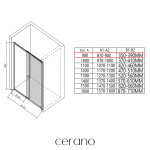 CERANO - Sprchové posuvné dvere Varone POINT Ľ/P - 6 mm - čierna matná, transparentné sklo - 90x195 CER-DY505B-90-195