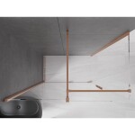 MEXEN/S - Velár sprchovací kút 150 x 75, transparent, kartáčovaná meď 871-150-075-01-65