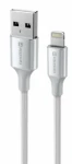 Swissten TEXTILE II dátový kábel USB - Lightning 1.5m biela (71523310)