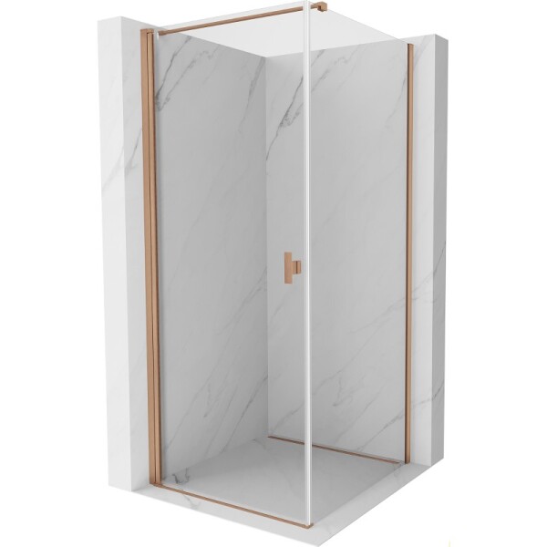 MEXEN/S - Mist-B sprchovací kút dvere krídlové 90 x 90, transparent, meď kartáčovaná 8A2T-090-090-65-00