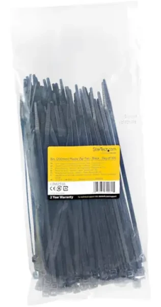 StarTech sťahovacie pásky 200x8mm čierne / Sťahovacie pásky / Nylon / 100 ks / -40 až 85 ° C (CBMZT8B)