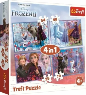 Trefl - Puzzle - Ľadové kráľovstvo 2: Cesta do neznáma 4v1