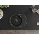 MEXEN/S MEXEN/S - Kevin granitový drez 1 s odkvapkávačom 586 x 458 mm, čierna/zlatý metalik, + čierny sifón 6517581005-75-B