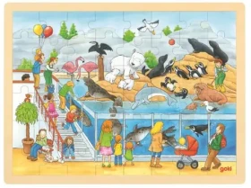 GOKI Drevené puzzle Návšteva Zoo