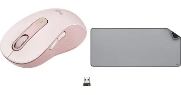 Logitech M650 L ružová + Studio Series Mid Grey / Sada bezdrôtová myš a podložka / 2.4 GHz / Bluetooth / 1x AA