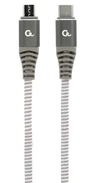 Cablexpert CC-USB2B-CMMBM-1.5M / Kábel / USB-C - Micro-USB / bavlnený oplet / 1,5 m (CC-USB2B-CMMBM-1.5M)