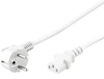 PremiumCord Kábel sieťový 230V k počítaču 3M biely / Napájací kábel / CEE 7/7 - IEC C13 / 10A (kpsp3w)