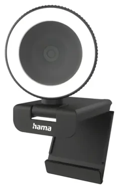 HAMA C-850 Pre čierna / Webkamera / QHD 2560×1440 / 30 fps / mikrofón / LED ring / USB 2.0 (00139989)