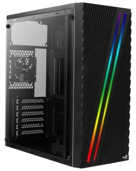 AeroCool Streak čierna / PC skriňa / Midi Tower / ATX / RGB podsvietenie / bočné okno / bez zdroja (AEROPGSSTREAK-A-BKRG)