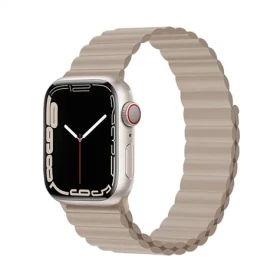 Devia Deluxe Sport 3 40/41/42 mm khaki / Remienok pre Apple Watch / Silikónový / Magnetické zapínanie (6938595364792)