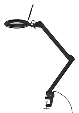 Goobay Stolná lampa s lupou čierna / Lampička / LED 10 W / stmievateľná / lupa 127 mm / 3 dioptrie (64986)