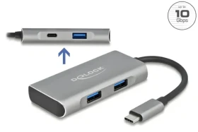 DeLock USB-C Hub / USB hub / USB 3.2 Gen 2 / 3x USB-A + 1x USB-C (63261)