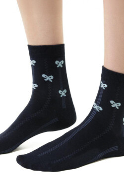Dámske vzorované ponožky 099 tmavě modrá 35-37
