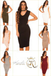 Sexi pletené šaty 9037 - KouCla UNI cappucino