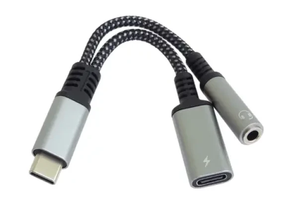 PremiumCord Redukcia USB-C(M) na 3.5mm jack(F) s DAC chipom + USB-C(F) na nabíjanie 13cm (ku31zvuk04)