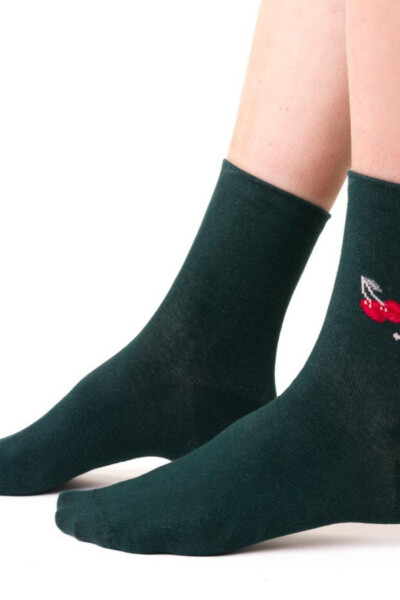 Dámske vzorované ponožky 099 zelená 35-37