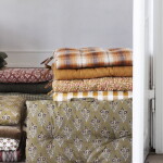 MADAM STOLTZ Prešívaný podsedák Checked Pumpkin Spice