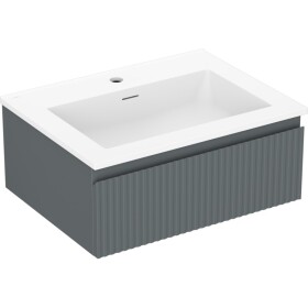 MEXEN/S - Rivel kúpeľňová skrinka 60 cm s umývadlom Otis, 1 šuplík, reliéf, grafit mat/biela mat 91A20-06023-1-BF66-W18M01