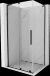 MEXEN/S - Velar L sprchovací kút, posuvné dvere 110 x 75, transparent, čierna 871-110-075-03-70