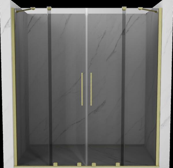 MEXEN/S - Velar Duo posuvné sprchové dvere 180, grafit, zlatá kartáčovaná 871-180-000-42-55