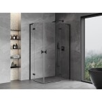 MEXEN/S - Mist-H L Duo sprchovací kút dvere krídlové 90 x 110, transparent, čierna 8A5L-090L-110P-70-00
