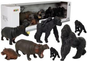 Mamido Zvieratká safari sada 7 kusov gorily a hrochy