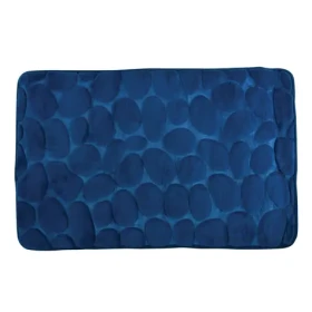 MSV Pebbles tmavo modrá / Kúpeľňová predložka / 50 x 80 cm / polyester, PU pena / protišmyková