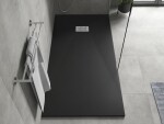 MEXEN/S - Hugo sprchová vanička SMC 180x80, čierna, krytka nerez 42708018-X