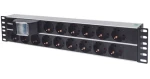 Intellinet PDU 19" 15x čierna / PDU / Hliník / 2U / 16A / 3M kábel (714051)