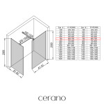 CERANO - Sprchová zástena Walk-in Onyx TL/P - 8 mm - hranatá vzpera - čierna matná, bronzové sklo - 70x70x200 CER-686950
