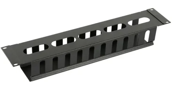 Lanview 2U organizér káblov s posuvným krytom čierna / Organizér káblov / 19 "rack / bez skrutkovania (RAO405BL)