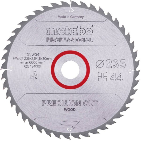 Metabo 628494000 pílový kotúč 235 x 30 x 2.6 mm Počet zubov (na palec): 44 1 ks; 628494000