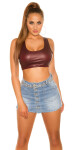 Sexy KouCla Crop Top Leatherlook red Einheitsgroesse