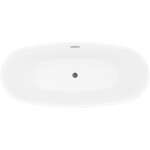 MEXEN/S - Luvo Slim voľne stojaca vaňa 170 x 75, biela/čierna, sifón a prepad gun meta 52801707575-95