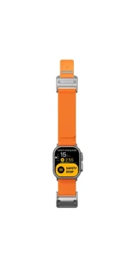 Aulumu A11 Mag Buckle Slim remienok pre Apple Watch, strieborná spona, oranžový opasok (6975941661143)