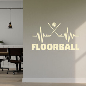 Veselá Stena Samolepka Floorball Farba: béžová, Veľkosť: 100 x 58 cm