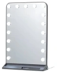 Immax Hollywood Make- UP šedá / LED zrkadlo / CCT / LCD display / USB-C / USB-A (09101L)