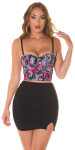 Sexy Corset Top with floral print black M