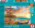 Schmidt Puzzle Západ slnka NAD zátokou s majákom