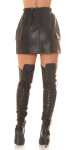 Sexy faux leather Highwaist Miniskirt with elastic waistband black Einheitsgroesse