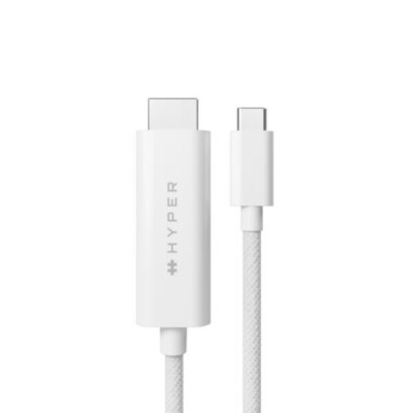 Hyper Kábel 4K USB-C (M) - HDMI (M) 2.5 m biela (HY-HD6007WHGL)