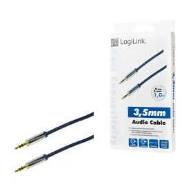 LogiLink Audio kábel Jack 3,5 mm (M) - Jack 3,5 mm (M) modrý / Audio kábel / prepojovací / 1 m / pozlátené konektory (CA10100)