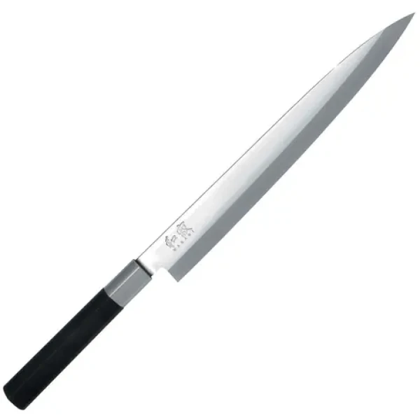 KAI Wasabi Black Yanagiba / Kuchynský nôž / 24 cm / oceľ 6A/1K6 / 58 HRC / jednostranné brúsenie