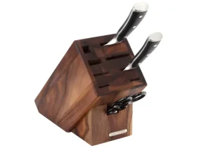 Continenta Blok na nože akáciové drevo / Blok na nože / pre 9 nožov / 22x11, 5x22 cm (C4871)
