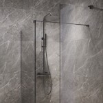 Sprchová zástena Walk-in 90 cm SAT vo farbe profilu PVD Gun metal SATBWI90PRGM SATBWI90PRGM